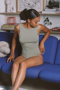 Backless Thong Bodysuit - Sage