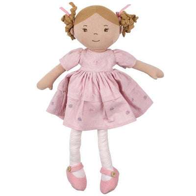 Amelia Lt. Brown Hair Doll in Pink Linen Dress