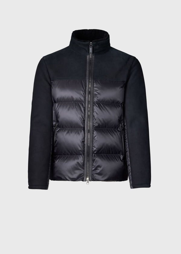 Quilted Puffer with Shearling - Black - Jacket