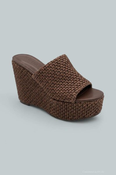 White Lotus X Aqua Platform Sandals - Dark Brown - 5.5 - Sandals