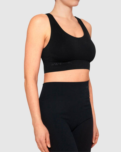Wilma Rib Crop Top - Black - Bra Top
