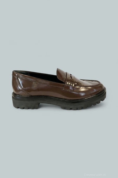 Women’s Ani Ruched Loafer Flats - Espresso Leather - 8.5 - Loafers