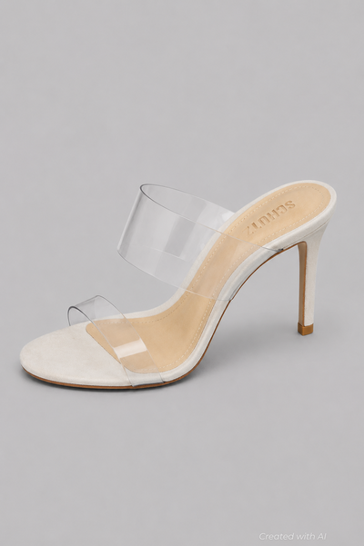Women’s Ariella Clear Strap High-Heel Slide Sandals - Natural/Transparent - Sandal