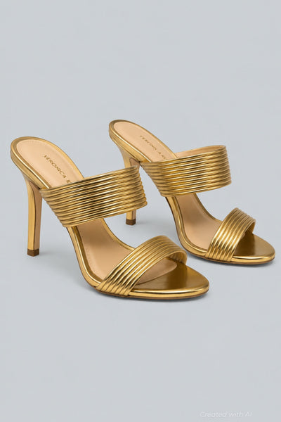 Women’s Asha Mignon High Heel Strappy Sandals - Gold - 5.5 - Sandals