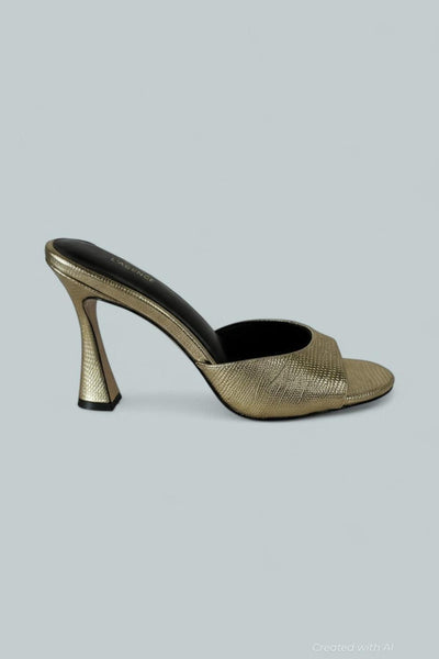 Women’s Avery Slide High Heel Sandals - Gold Lizard - 7.5 US / 37.5 EU - Sandals