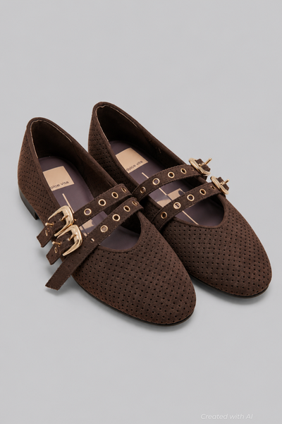 Women’s Baylee Grommet Mary Jane Flats - Dark Brown - Mary Jane