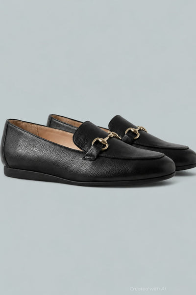 Women’s Bethany Flats - Black Leather - Loafers
