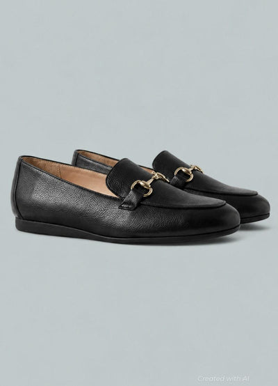 Women’s Bethany Flats - Black Leather - Loafers