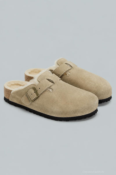 Women’s Boston Shearling Clogs - Taupe - Clog