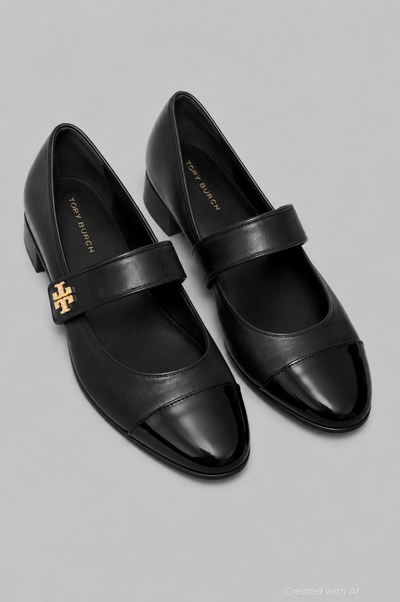 Women’s Cap Toe Mary Jane Flats - Perfect Black - 7.5 - Mary Jane