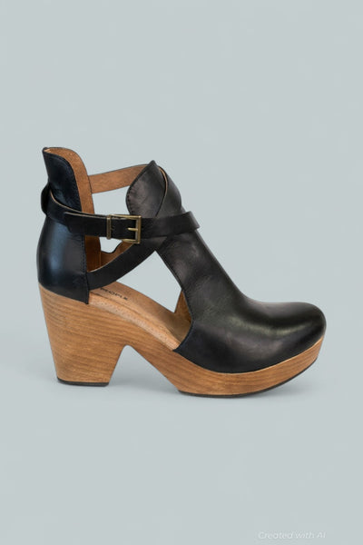 Women’s Cedar Leather Platform Pumps - Black Leather - 7.5 - Heels