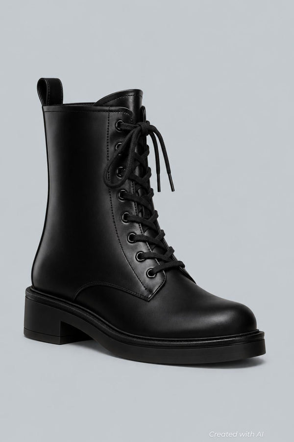 Women’s Celia Lace Up Boots - Black - Boots