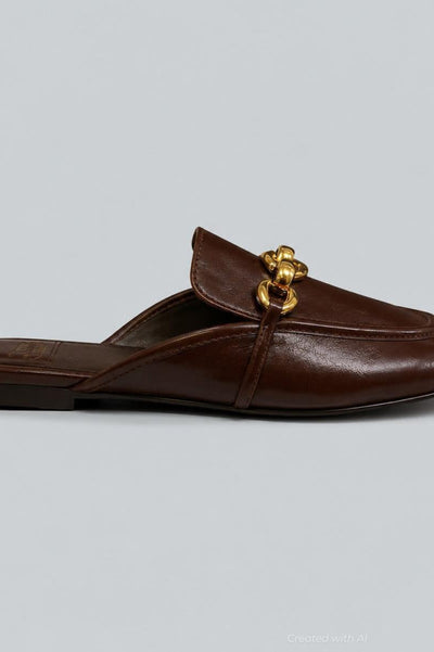 Women’s Clerk Slide Loafer Flats - Brown Gold - 6 - Loafers