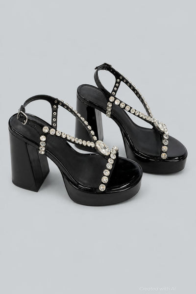 Women’s Disco Platform Sandals Exclusive - Black - 7 - Sandal