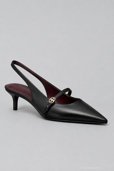 Women’s Double T Buckle Mary Jane Pumps - Perfect Black - 9 - Mary Jane