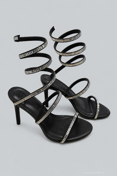 Women’s Dyon Wrapping Sandals - Black - Sandal