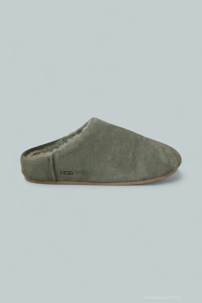 Women’s Elea Slip-On Sheepskin Slippers - Moss Green - 8 - Slip-On