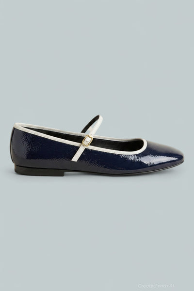 Women’s Ellie Mary Jane Flats - Navy/Ecru - 8.5 - Mary Jane