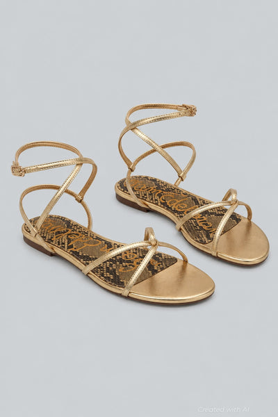 Women’s Ellina Strappy Sandals - Amber Gold - 10 - Loafers