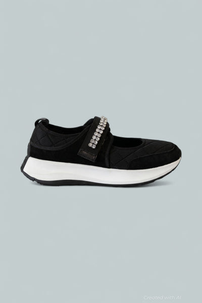 Women’s F-Mode Flow Embellished Mary Jane Sneakers - Black - Mary Jane