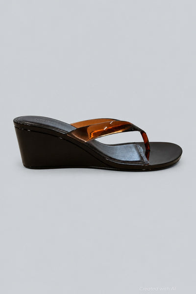 Women’s Gigabyte Jelly Wedge Thong Sandals - Brown - 9 - Sandal