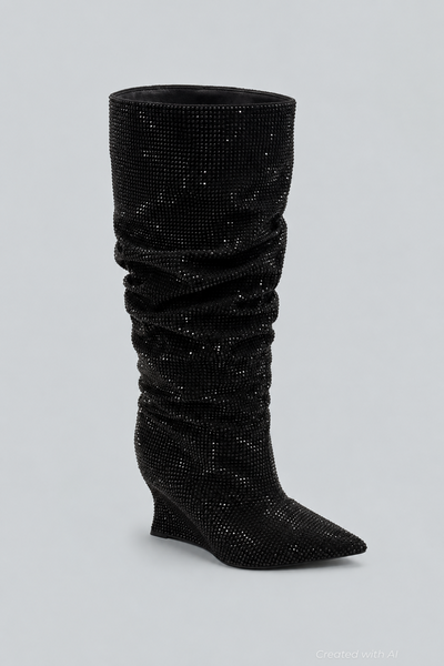 Women’s Glam Slouch Boots Exclusive - Black - 9.5 - Boots