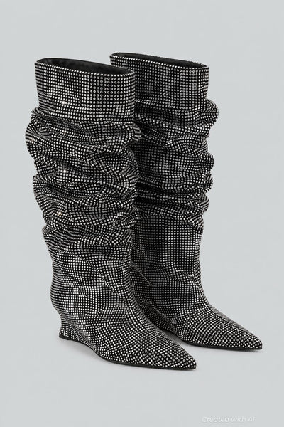 Women’s Glam Slouch Boots Exclusive - Silver - Boots