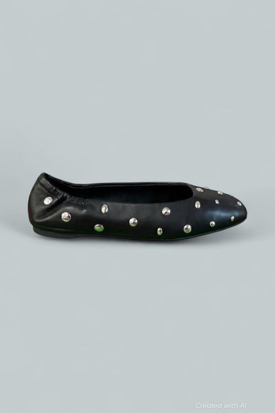Women’s Halo Studded Ballet Flats - Black - Flats