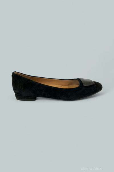 Women’s Hanette Suede Ballet Flats - Black Suede - 9 - Flats