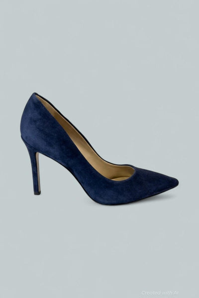 Women’s Hazel Pointed Toe High-Heel Pumps - Navy Suede - 7.5 - Sandal