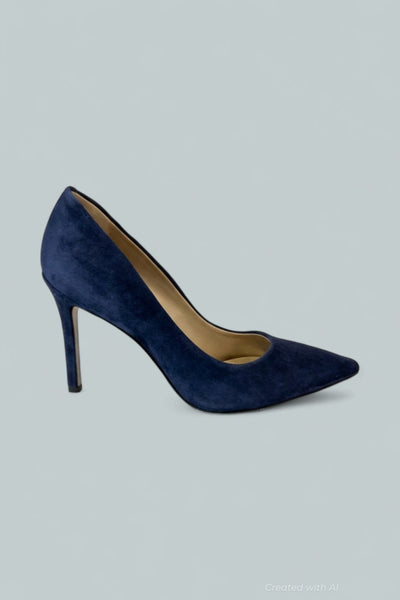 Women’s Hazel Pointed Toe High-Heel Pumps - Navy Suede - 7.5 - Sandal