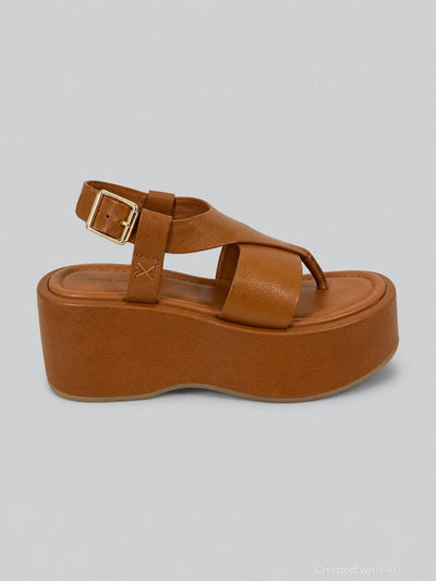 Women’s Hold Platform Sandals - Cognac - Sandals