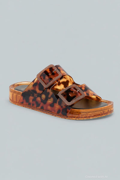 Women’s Julio Slide Sandals - Tortoise Vinyl - 8 - Sandal