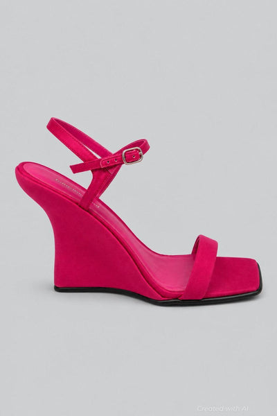 Women’s Kassandra Wedge Sandals - Fuchsia Satin - 8.5 - Sandal