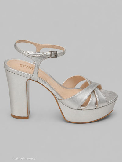 Women’s Keefa High-Heel Platform Sandals - Prata Silver Leather - Heels