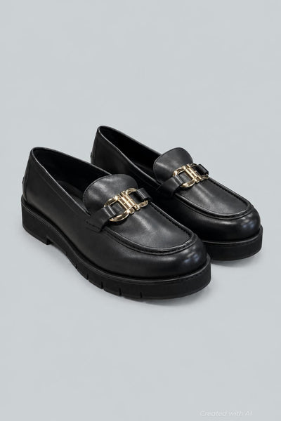 Women’s Maryan Gancini Lug Sole Loafers - Black - 6 - Loafers