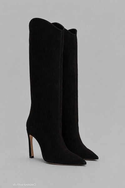 Women’s Maryana Sculpt Pointed Toe High Heel Boots - Black - Boots