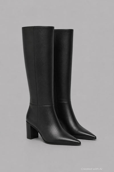 Women’s Mikki Up Block Heel Boots - Black - Boots