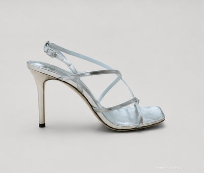 Women’s Multi Strap Sandals - Silver - Stiletto