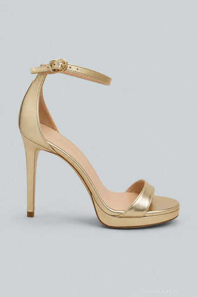 Women’s Nudist Platform Sandals - Light Gold - Heels