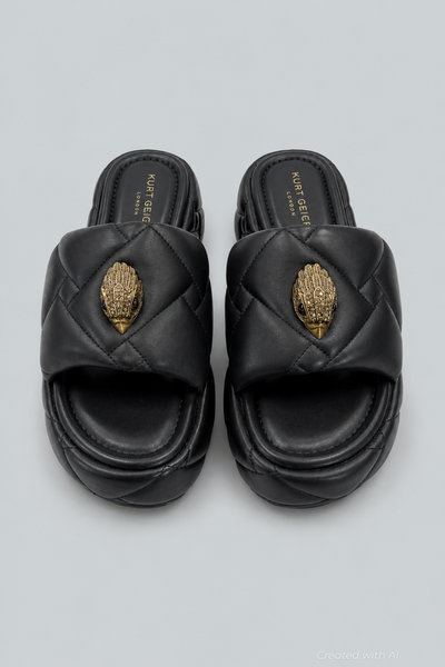 Women’s Orson Puffed Platform Slide Sandals - Black - 8.5 - Sandal