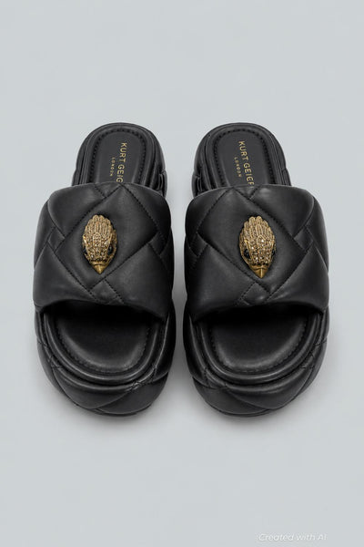 Women’s Orson Puffed Platform Slide Sandals - Black - 8.5 - Sandal