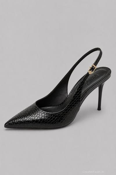 Women’s Paola Pointed Slingback Pumps - Black - Slingback