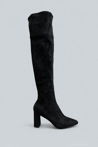 Women’s Parisah Over The Knee Boots - Black Suede - Boots