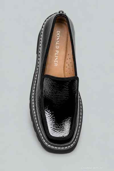 Women’s Peggi Leather Wedge Loafers - Black - Loafers