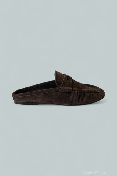 Women’s Rafe Slip-On Flats - Chocolate Brown Suede - 11 - Mules