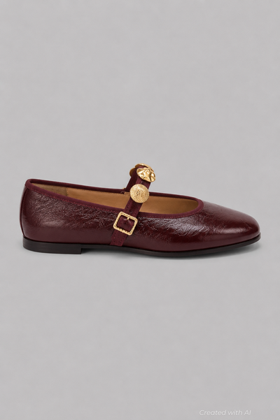 Women’s Relan Embellished Flats - Oxblood Leather - Flats