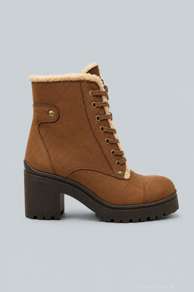 Women’s Scaveng Faux Fur Hiker Boots - Tan/Beige - 10 - Boots