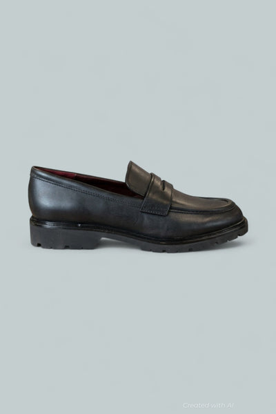 Women’s Siena Leather Lug-Sole Loafer - Black - 8 - Loafers