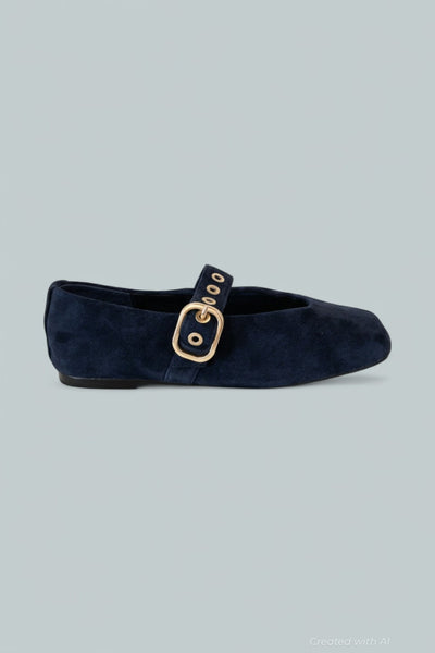 Women’s Stella Flats - Navy Suede - 6 - Flats